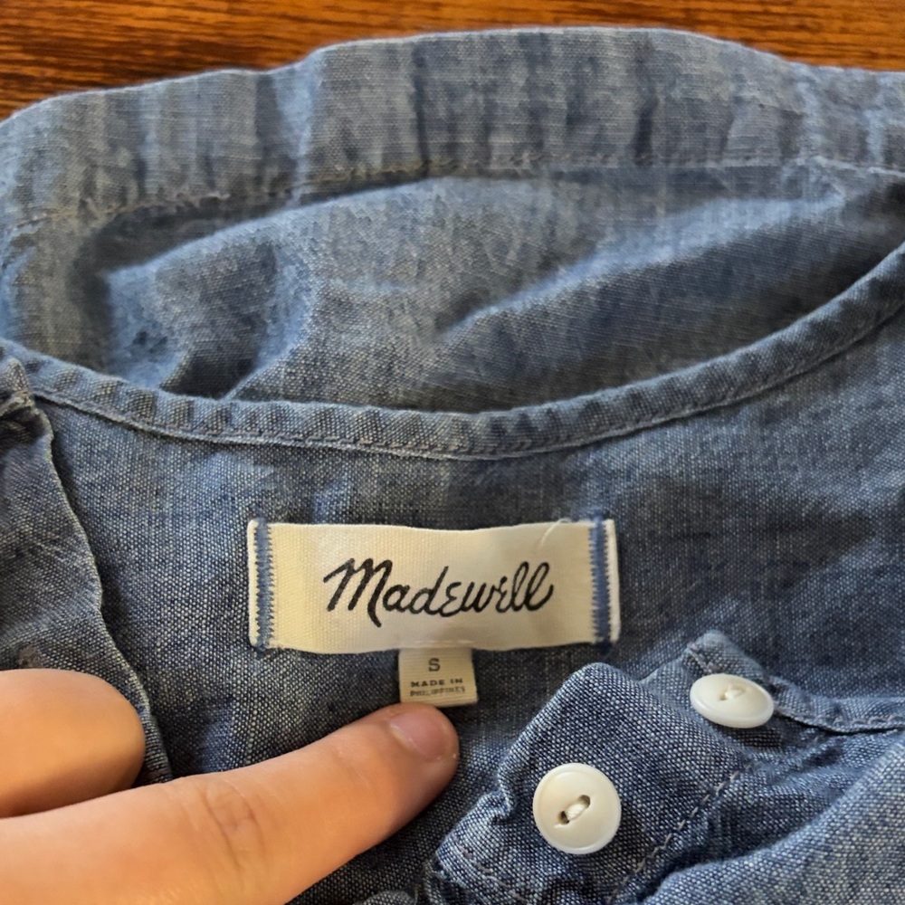 Madewell Denim Blue Shirt with White Buttons